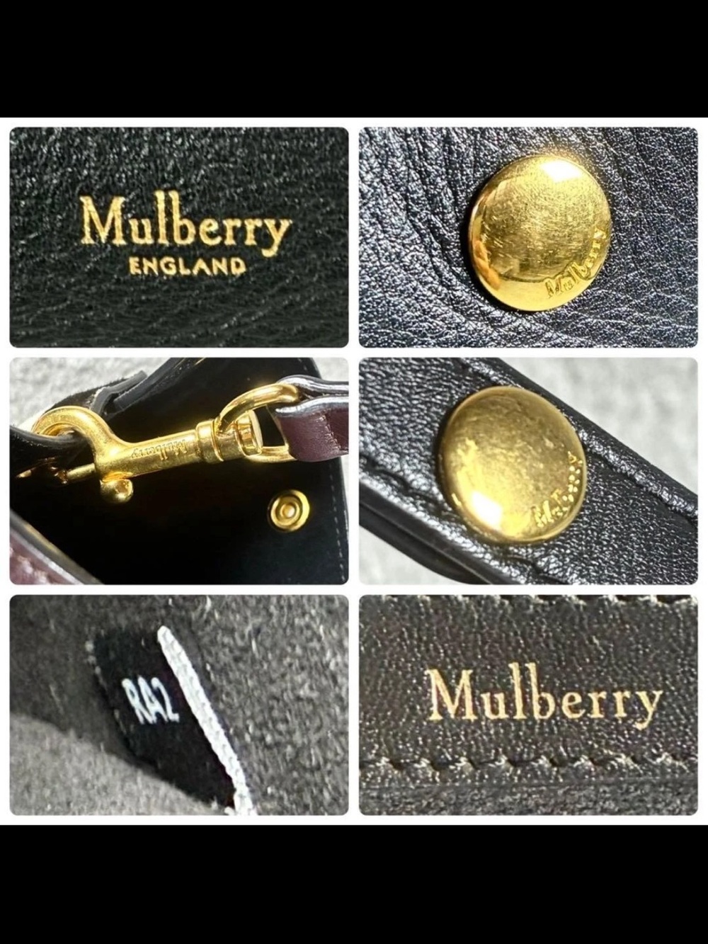 Mulberry Black Leather Shoulder Bag with Zebra-Print Panels - Picture 13 of 14